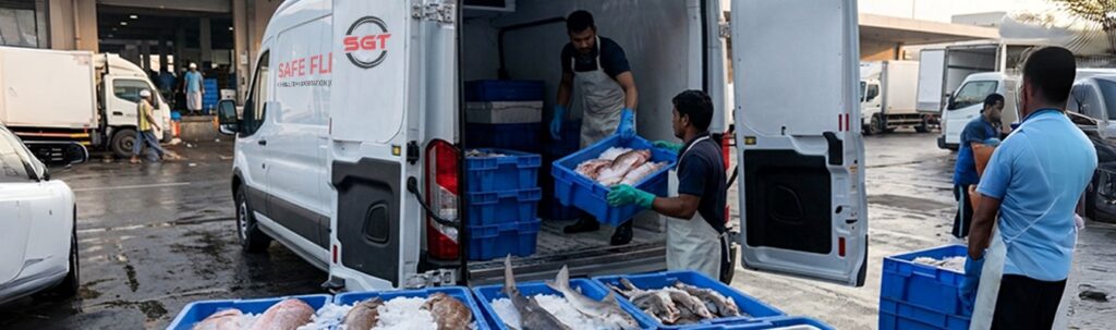 Fresh from Sea to Market, Chiller Van Rental Dubai for Seafood